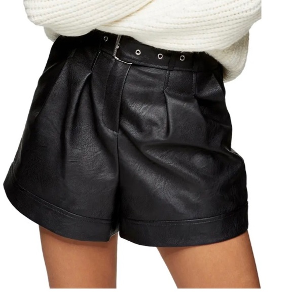 Topshop Pants - Topshop leather shorts